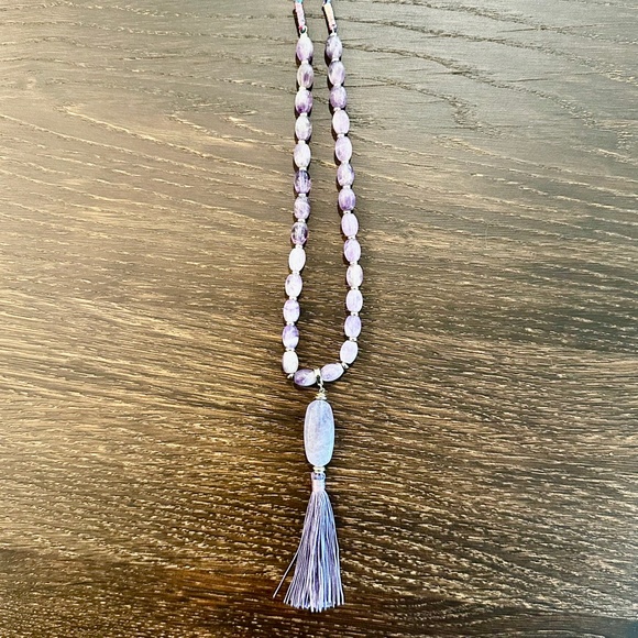 Kendra Scott Necklace and Earring Set - Amethyst/Textile/14k-gold Plated, New - Picture 3 of 8